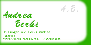 andrea berki business card